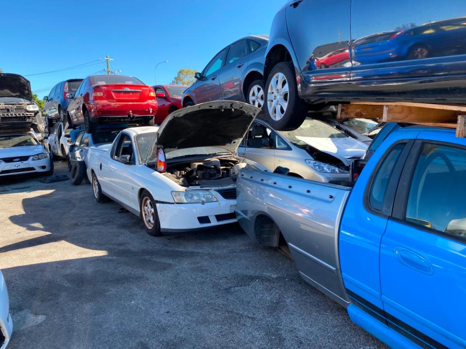 Car yard of an auto wrecker